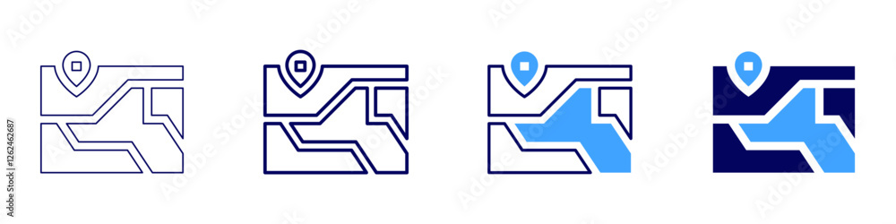 Map image resolution icon in 4 different styles. Thin Line, Line, Bold Line, Duotone. Duotone style. Editable stroke Map image resolution icon in 4 different styles. Thin Line, Line, Bold Line, Duotone. Duotone style. Editable stroke