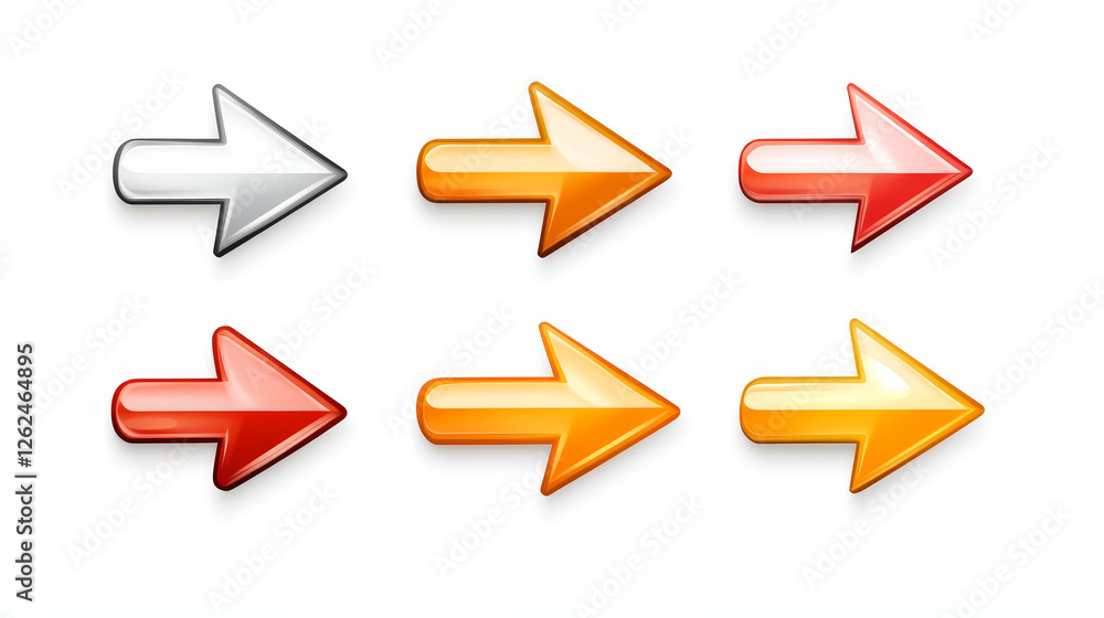 Set of glossy arrow icons for web design. Vector version is also available Set of glossy arrow icons for web design. Vector version is also available