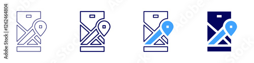 Map repository icon in 4 different styles. Thin Line, Line, Bold Line, Duotone. Duotone style. Editable stroke