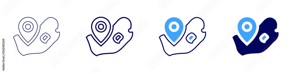 Map storage icon in 4 different styles. Thin Line, Line, Bold Line, Duotone. Duotone style. Editable stroke Map storage icon in 4 different styles. Thin Line, Line, Bold Line, Duotone. Duotone style. Editable stroke