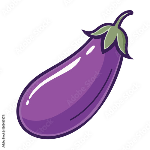 Simple minimalism eggplant icons in modern style for web apps. Outline, colorful and glyph vector flat illustration