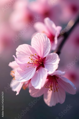 Close-up view of delicate cherry blossom petals, Ota Gunma spring , Ota, nature, beautiful detail