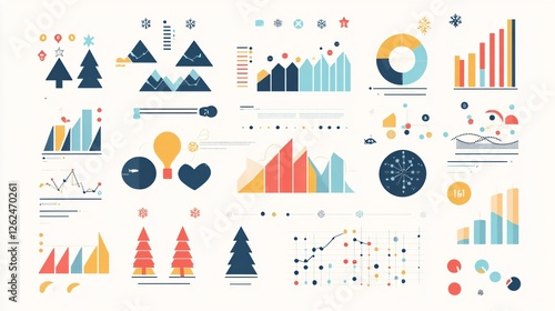 Christmas Infographic with Festive Elements on White Background