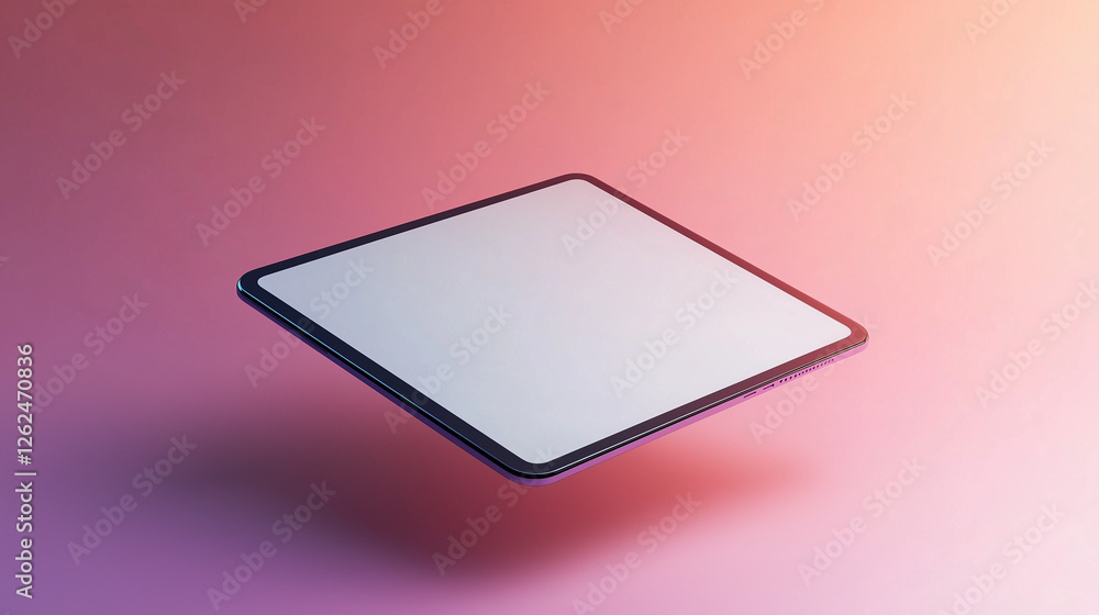 Modern Tablet Mockup with Blank Screen on Abstract Background Modern Tablet Mockup with Blank Screen on Abstract Background