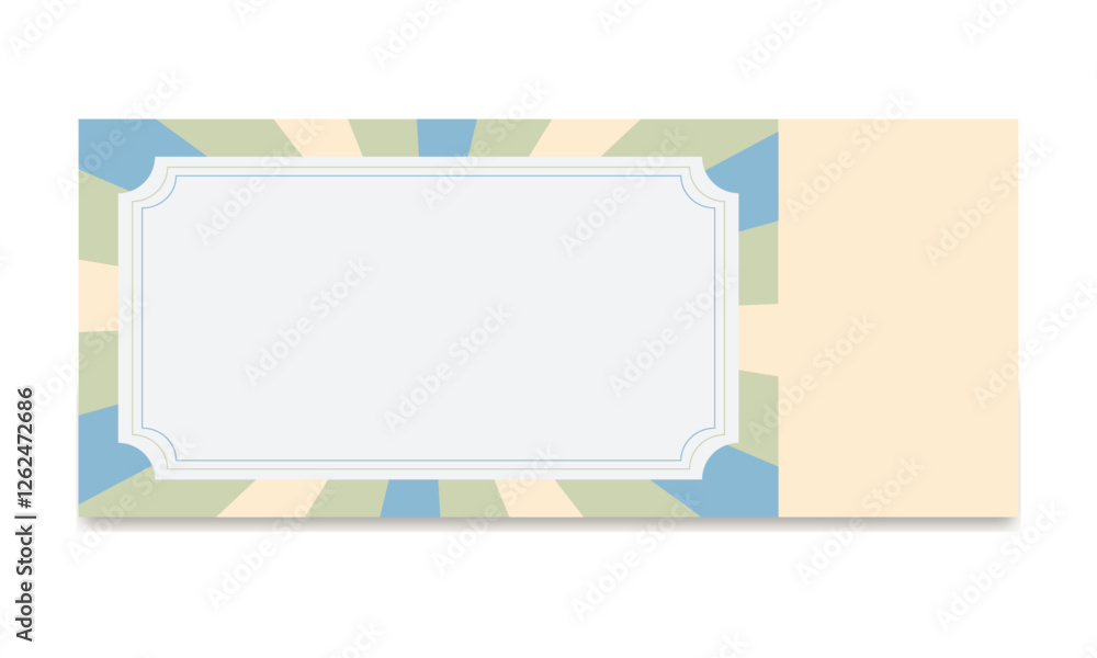Ticket template isolated on white background.