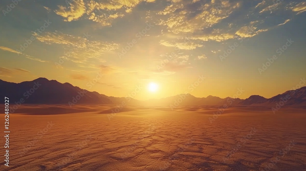 Fototapeta premium Desert sunset over mountains