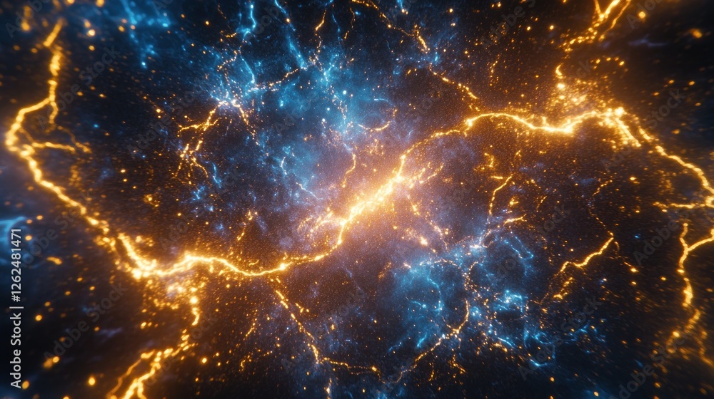 Fototapeta premium Abstract energy clash, cosmic background, science fiction, visual effect