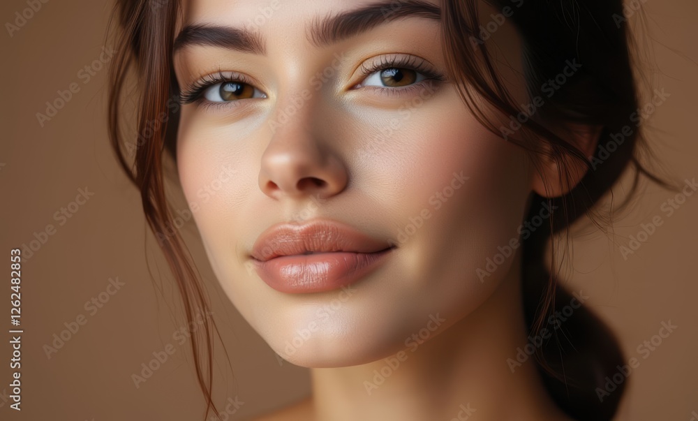 Confident young woman with soft features Confident young woman with soft features