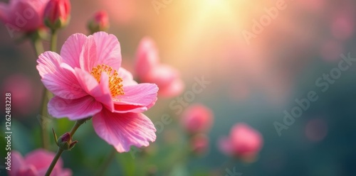 Wallpaper Mural Blurred floral bokeh, vibrant hues, abstract spring scene , floral, lens flare Torontodigital.ca