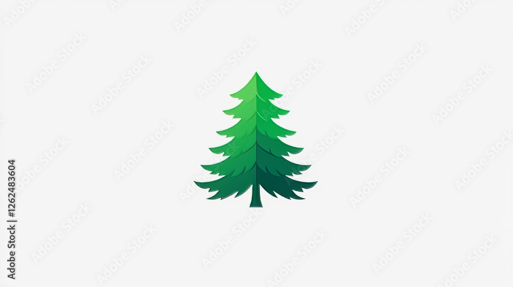 Vector icon with three green trees. Abstract emblem for organic organization or environment saving company. Symbol of forest and nature. Green color badge isolated on white background Vector icon with three green trees. Abstract emblem for organic organization or environment saving company. Symbol of forest and nature. Green color badge isolated on white background