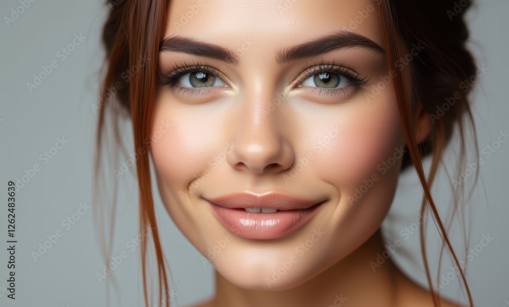 Smiling young woman with radiant skin Smiling young woman with radiant skin