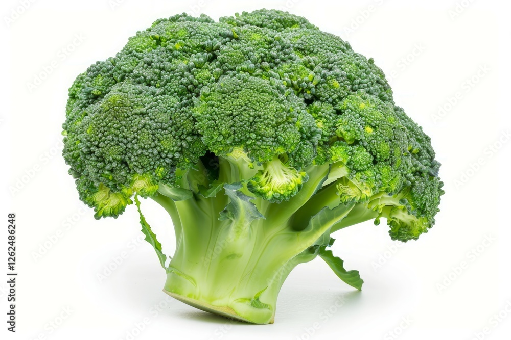 Fresh broccoli isolated on white background. Artificial intelligence image Fresh broccoli isolated on white background. Artificial intelligence image