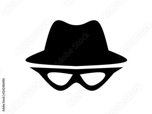incognito mode icon vector on white background. detective icon