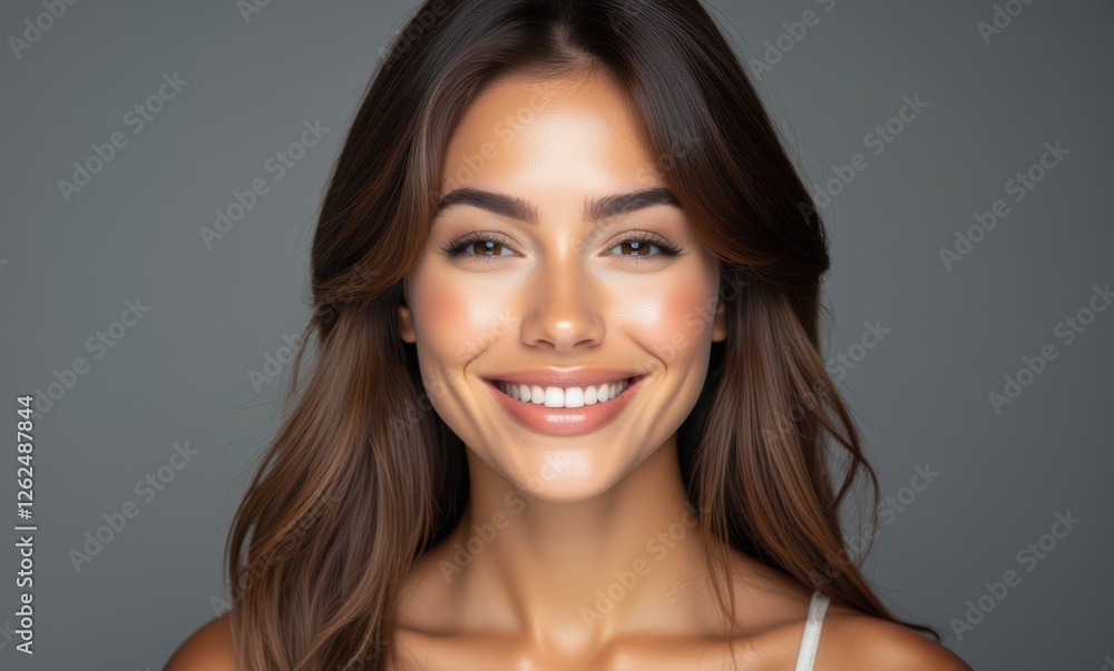 Smiling young woman with long hair Smiling young woman with long hair