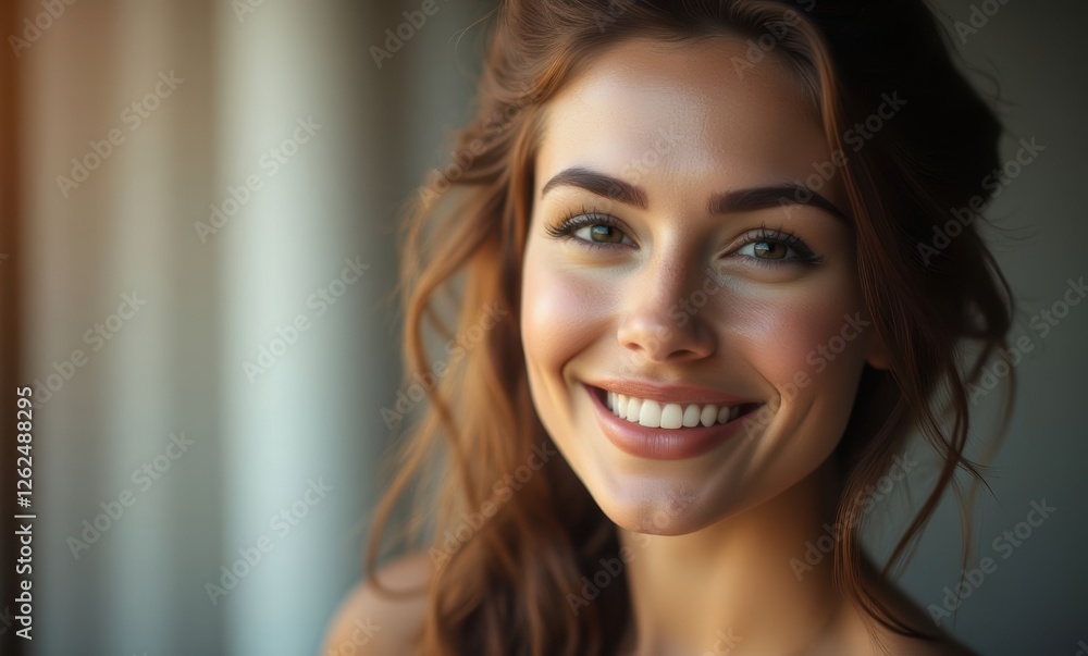 Smiling young woman with long hair Smiling young woman with long hair