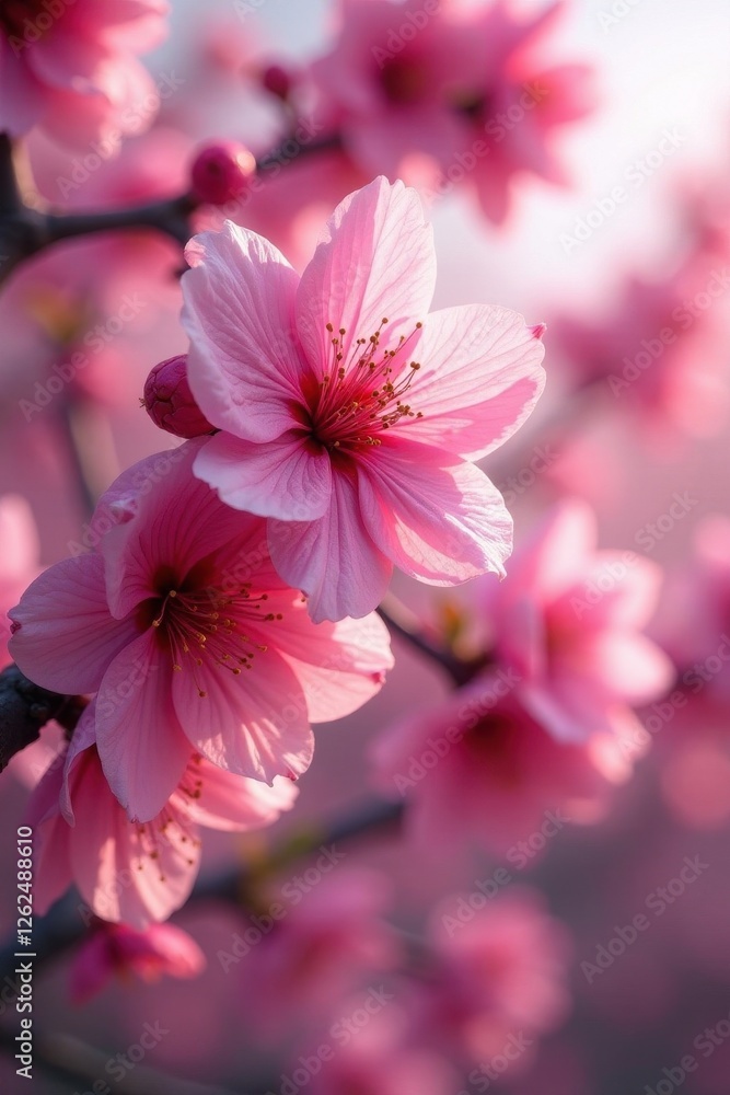 Full bloom cherry blossoms, vibrant pink petals, cherry, blossom tree Full bloom cherry blossoms, vibrant pink petals, cherry, blossom tree
