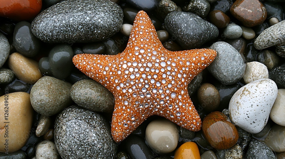 A serene close-up of colorful stones and fragments of shells on a sandy lake shore. A serene close-up of colorful stones and fragments of shells on a sandy lake shore.