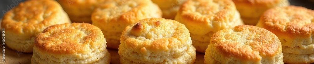 Golden-brown buttermilk biscuits fill frame, flaky texture visible , biscuits, delicious, oven baked Golden-brown buttermilk biscuits fill frame, flaky texture visible , biscuits, delicious, oven baked