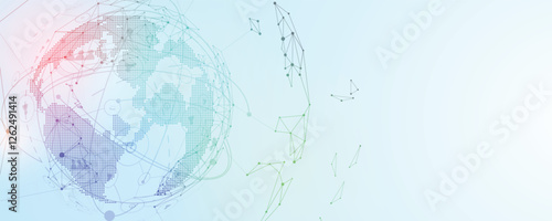 Neural network and artificial intelligence abstract background