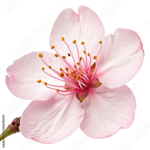 Cherry blossom flower isolated on white background, spring bloom