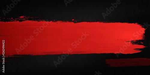 Red brush stroke abstract art, dark background, website banner