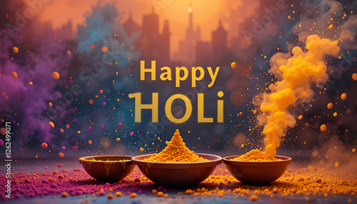 Illustration of happy holi card, happy holi, happy holi banner, happy holi tex, banner design of holi, colorful festive, holi festival, indian festive