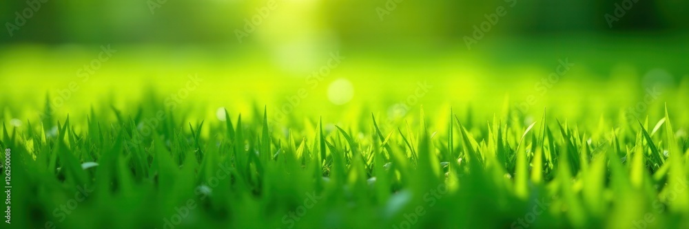 Obraz premium Lush green grass, vibrant texture, sunlight dappled , healthy, background, outdoor