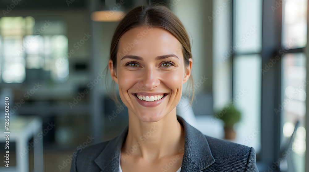 portrait of a smiling business woman in the office portrait of a smiling business woman in the office