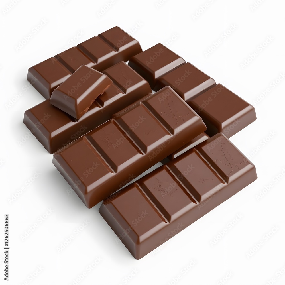 3D Realistic Chocolate Pieces for Packaging Design 3D Realistic Chocolate Pieces for Packaging Design