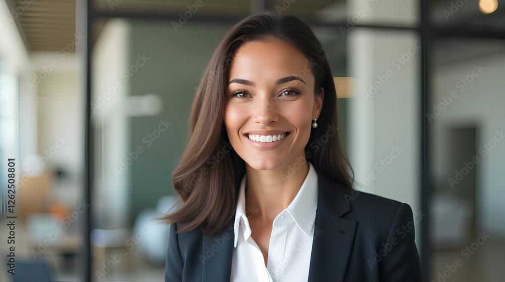 portrait of a smiling business woman in the office portrait of a smiling business woman in the office