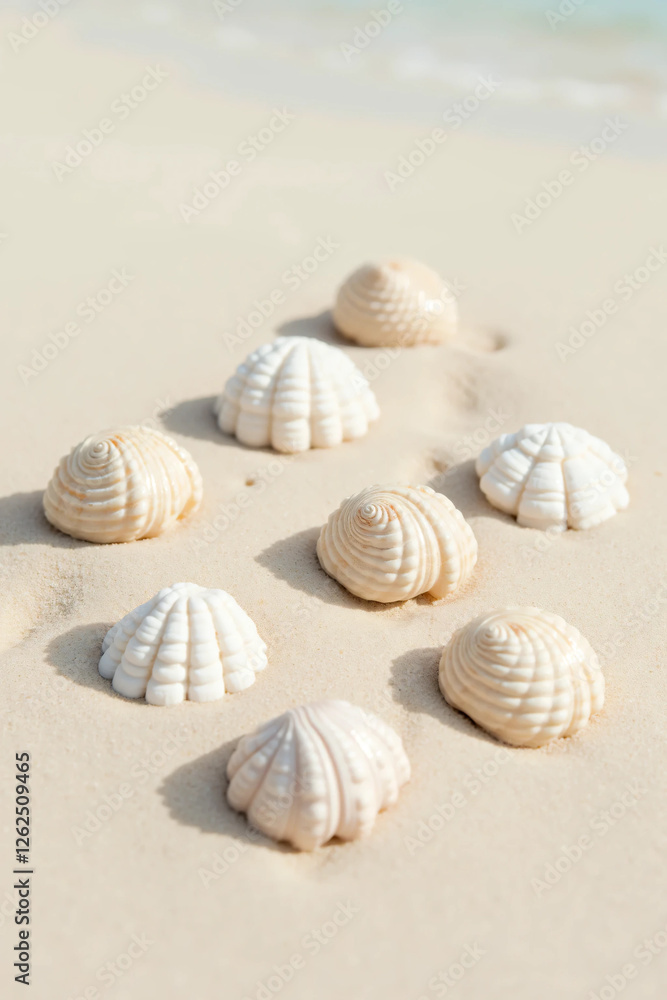 Summer beach with strafish and shells on Fine Sand – Soft Natural Lighting Highlights Its Curves and Texture, Creating a Peaceful, Beach-Inspired Aesthetic Perfect for Travel and Ocean- Summer beach with strafish and shells on Fine Sand – Soft Natural Lighting Highlights Its Curves and Texture, Creating a Peaceful, Beach-Inspired Aesthetic Perfect for Travel and Ocean-