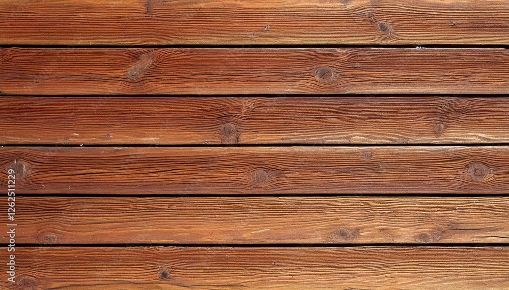Fototapeta premium A close-up shot of a wooden wall, showcasing the rustic texture and natural beauty of the wood grain. The warm brown hues create a sense of comfort and coziness.