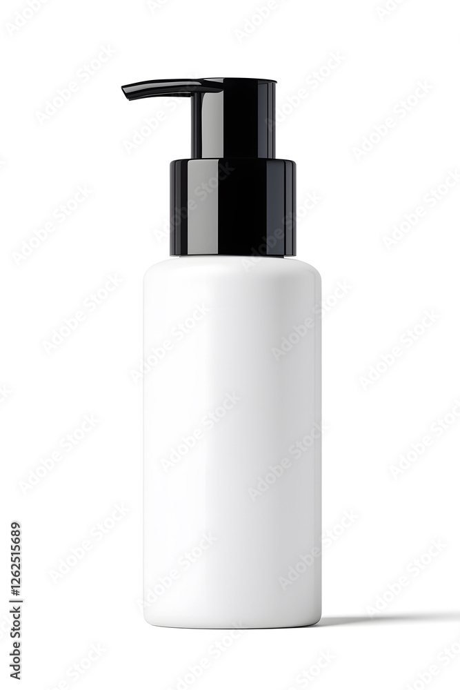 Cosmetic serum pump white bottle, dispenser container mock up. Foundation cream jar, airless pump dispenser design isolated on white background Cosmetic serum pump white bottle, dispenser container mock up. Foundation cream jar, airless pump dispenser design isolated on white background