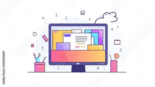 Computer Folder and Files for Document Transfer