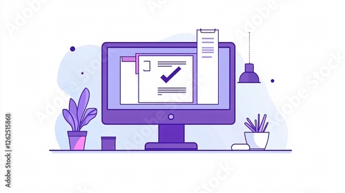 Computer Approved Documents with Checkmark Notification