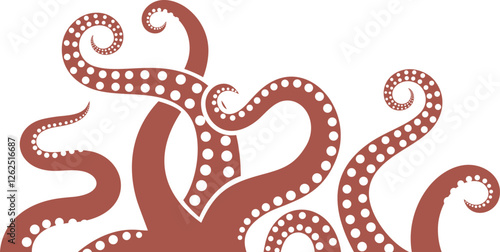 Octopus tentacles logo. Isolated octopus tentacles on white background