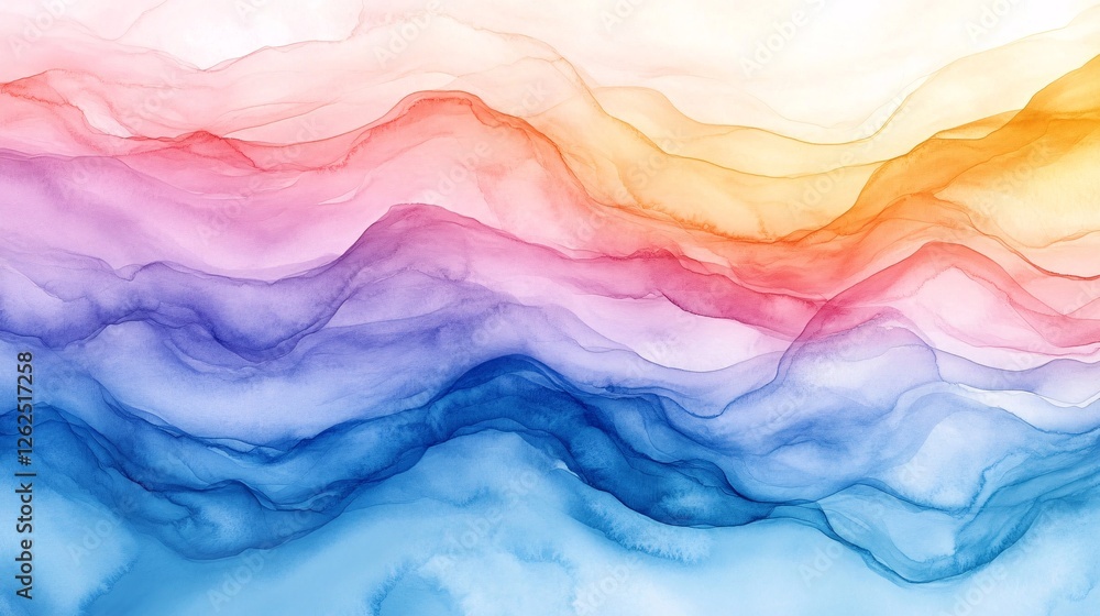 Abstract watercolor background with flowing water, creating a seamless pattern of soft, fluid waves and calming hues. Abstract watercolor background with flowing water, creating a seamless pattern of soft, fluid waves and calming hues.