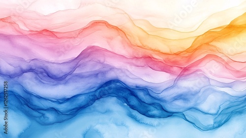 Wallpaper Mural Abstract watercolor background with flowing water, creating a seamless pattern of soft, fluid waves and calming hues. Torontodigital.ca