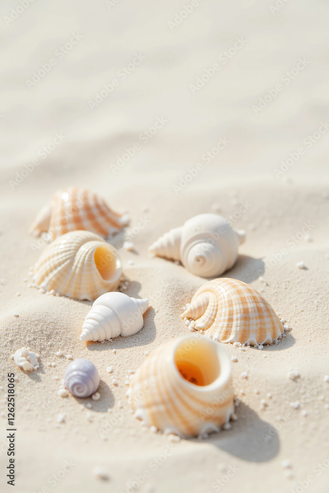 Summer beach with strafish and shells on Fine Sand – Soft Natural Lighting Highlights Its Curves and Texture, Creating a Peaceful, Beach-Inspired Aesthetic Perfect for Travel and Ocean- Summer beach with strafish and shells on Fine Sand – Soft Natural Lighting Highlights Its Curves and Texture, Creating a Peaceful, Beach-Inspired Aesthetic Perfect for Travel and Ocean-