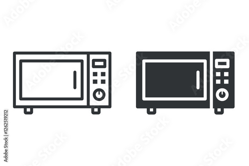 Oven icon on white background. Vector art image illustration, isolated on white background.