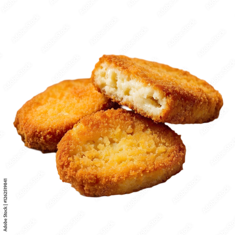 Nuggets closeup on transparent background Nuggets closeup on transparent background
