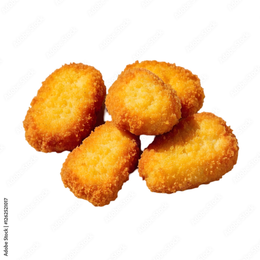 Nuggets closeup on transparent background Nuggets closeup on transparent background