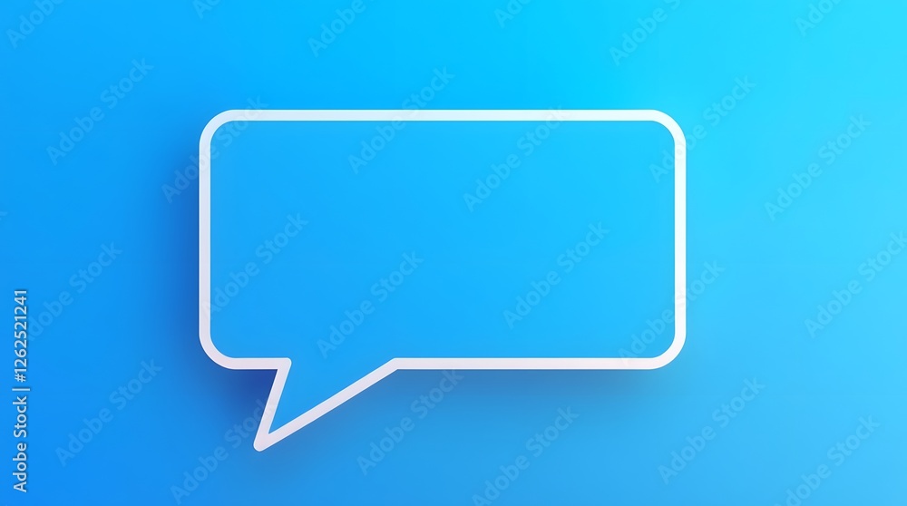 Blue Speech Bubble Graphic on Gradient Background for Communication Concepts Blue Speech Bubble Graphic on Gradient Background for Communication Concepts