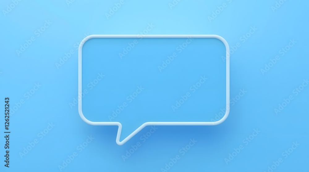 Blue Speech Bubble Icon on Light Blue Background for Messaging Blue Speech Bubble Icon on Light Blue Background for Messaging