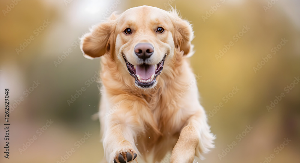 Obraz premium Happy dog sprinting outdoors