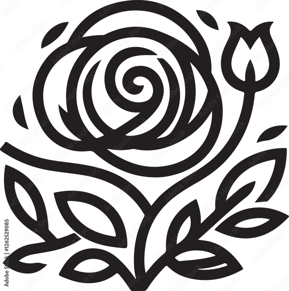Fototapeta premium minimalist rose logo