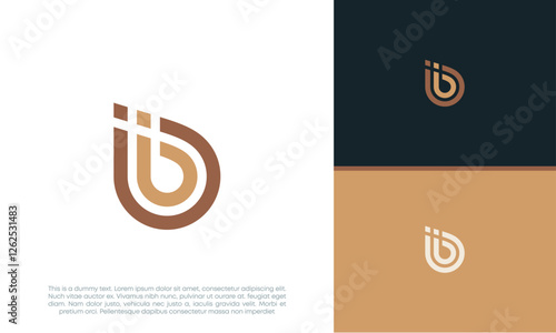 Initials B. IB. BI logo design. Initial Letter Logo. Innovative high tech logo template.	
