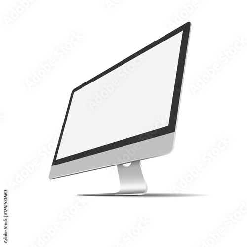 Realistic modern monitor isolated on white background