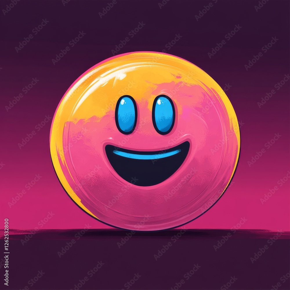 Colorful Smiley Face Icon Representing Happiness and Joy