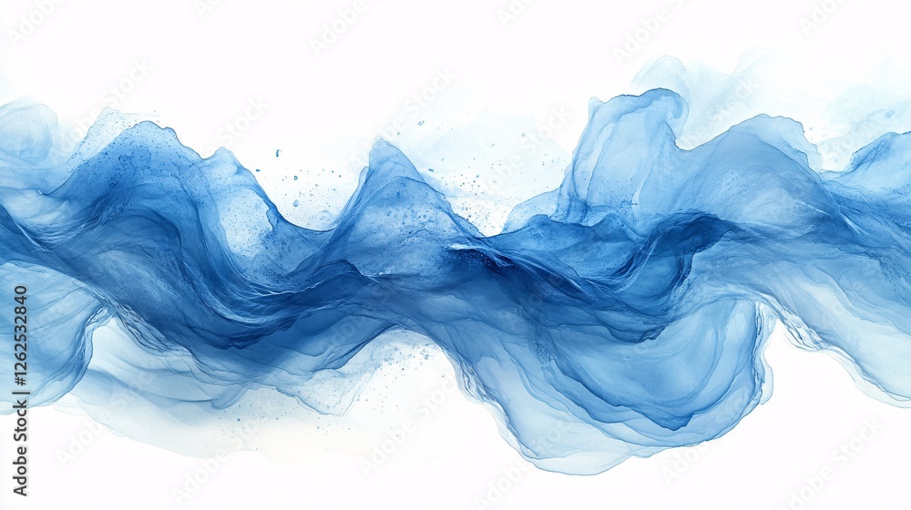 Abstract watercolor background featuring dynamic blue waves, blending seamlessly for a peaceful, fluid design. Abstract watercolor background featuring dynamic blue waves, blending seamlessly for a peaceful, fluid design.
